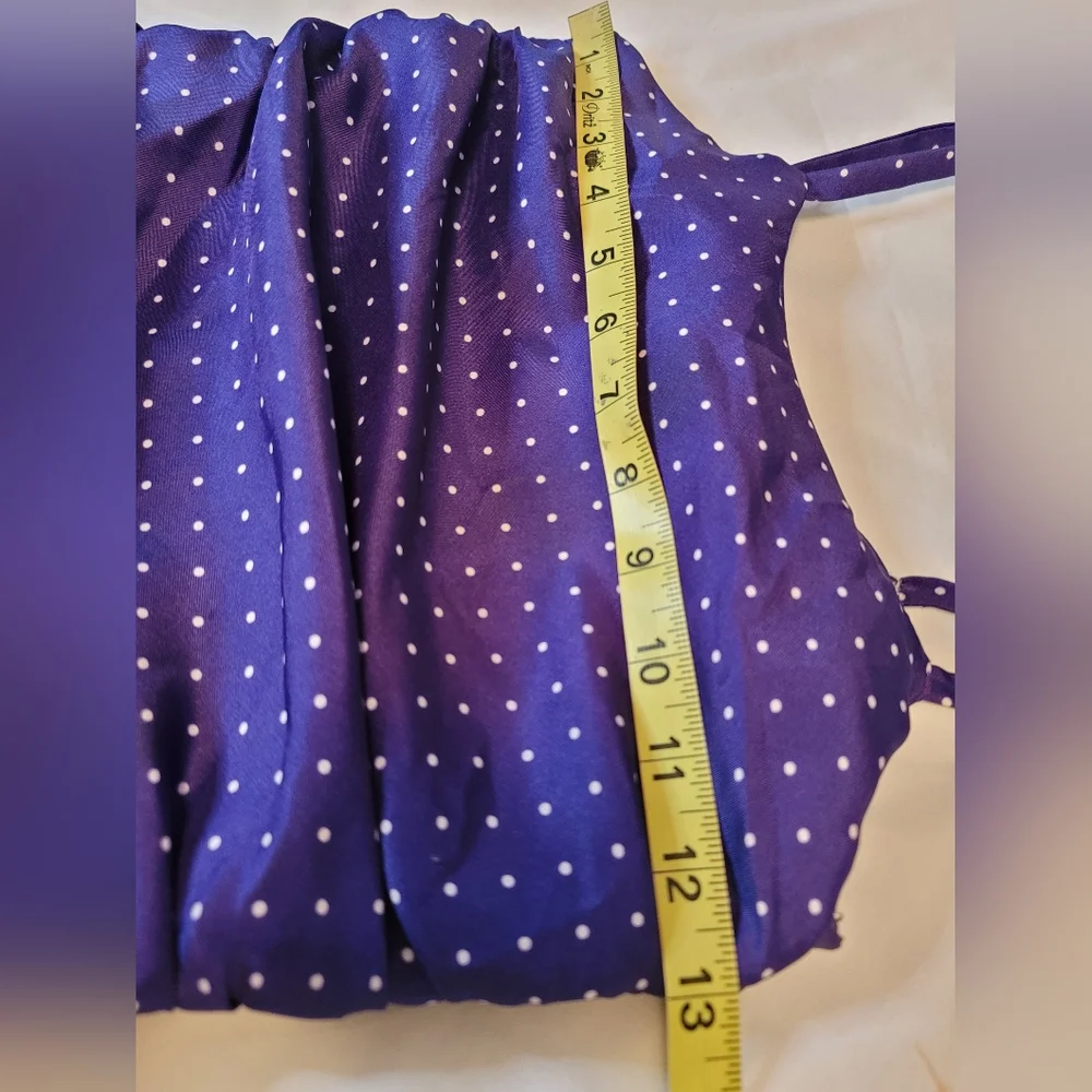 Chaps Purple Polka Dot Dress  Kids Size: 7 - Picture 4 of 6